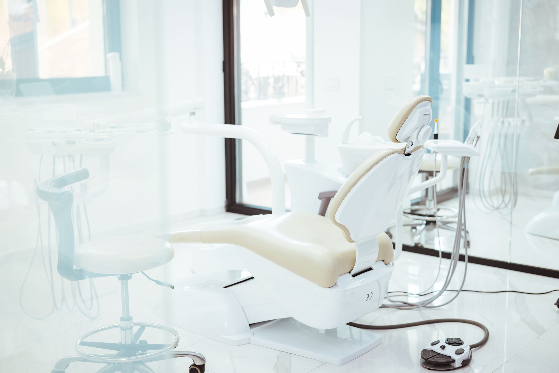 Interior of new modern dental clinic office with chair